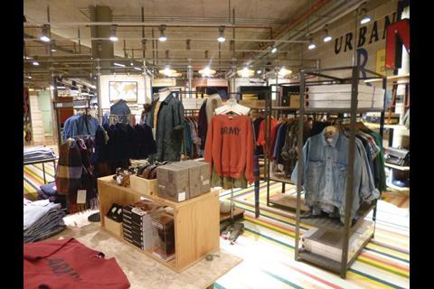 The stock is shown off using a wide array of equipment and tables that look vintage or deliberately distressed